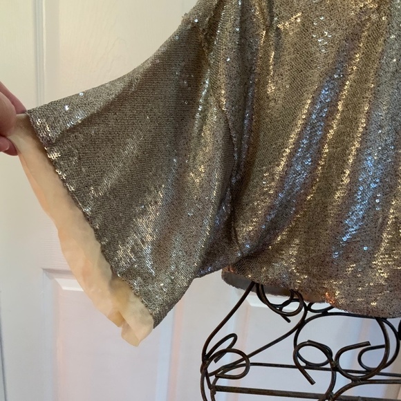 Free People Sequin Champagne Dreams Party Crop Top Size XS - Picture 4 of 8